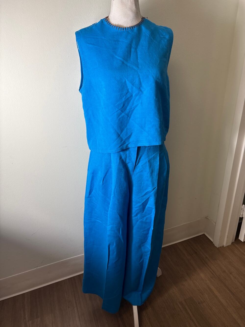 Hunter Bell Bright Blue Sleeveless 2 Piece Pants Set Sz 6